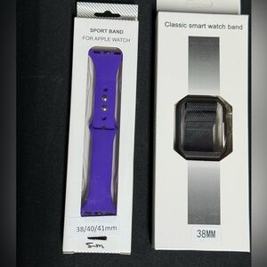 NEW Purple Sport Band and Black Classic Magnetic Band & Face Cover 38/40/41mm